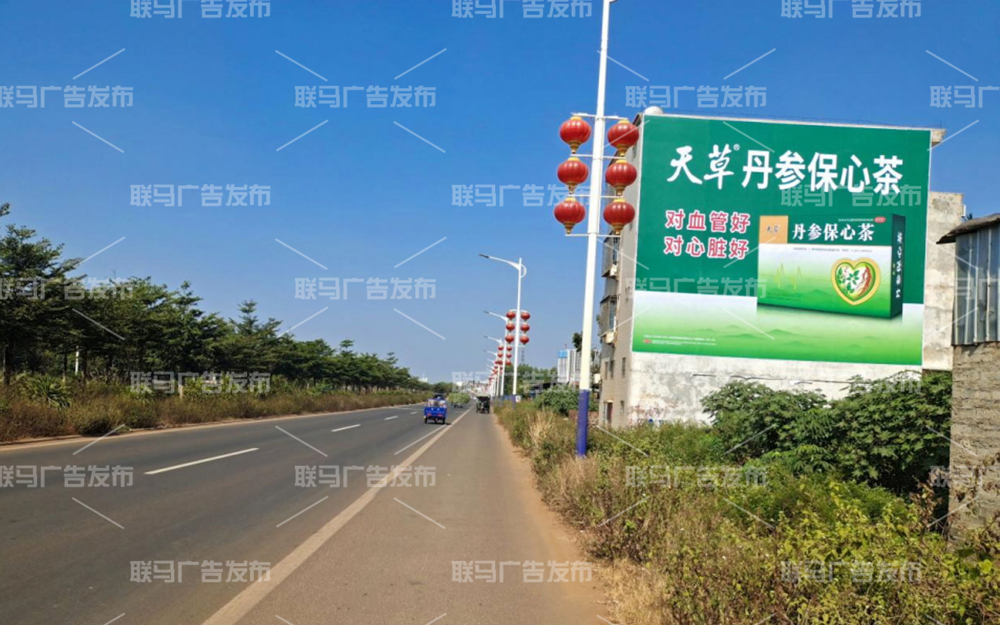 天草丹参保心茶墙体广告